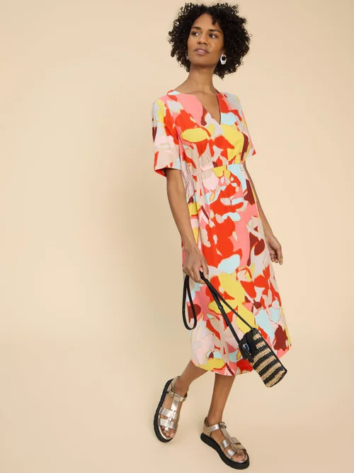 Jamie Kleid aus Leinenmischung - Orange Pr - 52 Bild 3