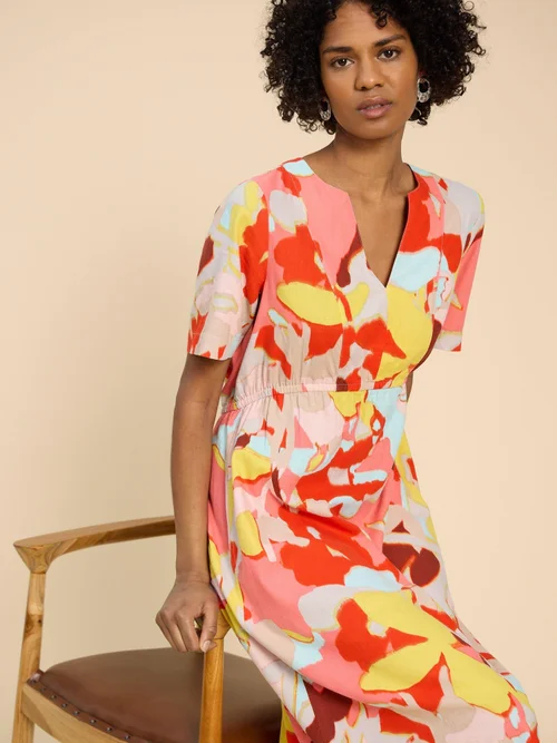 Jamie Kleid aus Leinenmischung - Orange Pr - 52 Bild 1