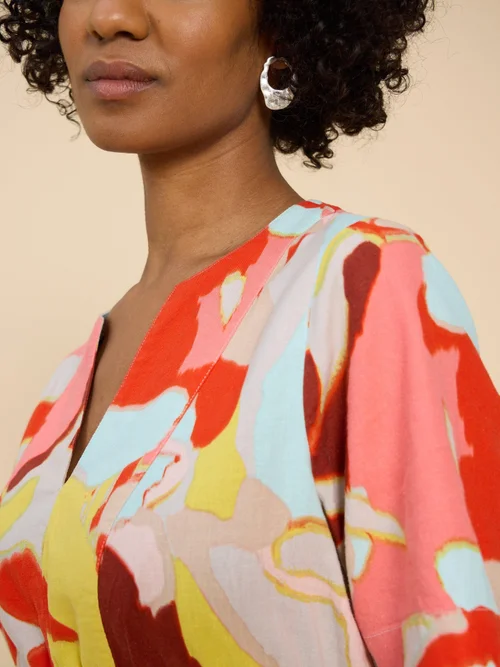 Jamie Kleid aus Leinenmischung - Orange Pr - 52 Bild 2