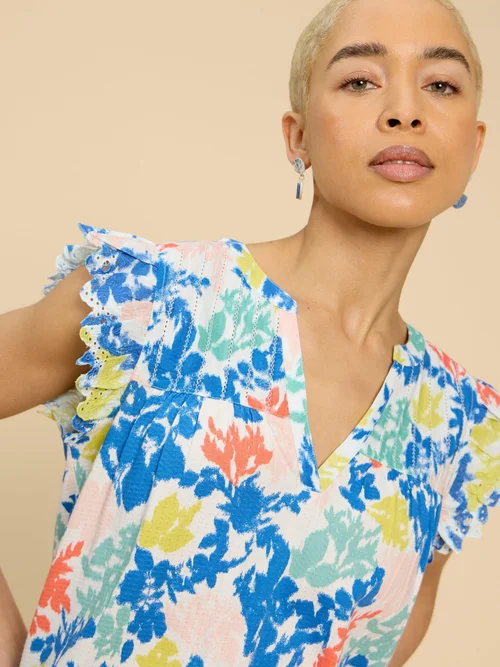 Tessa Rüschenbluse - White Pr - 52 Bild 2