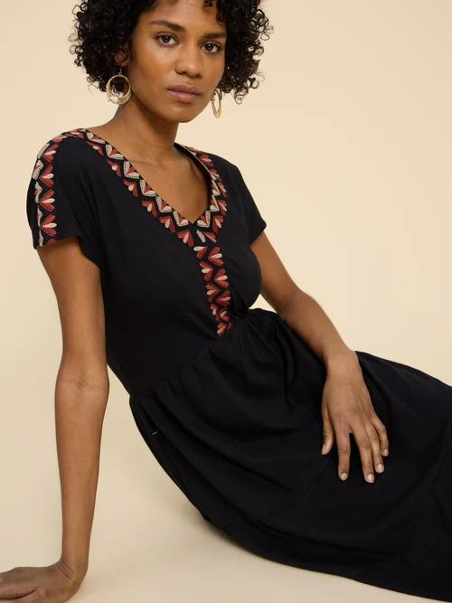Tabitha Midikleid aus Jersey - Blk Mlt - 52/R Bild 1