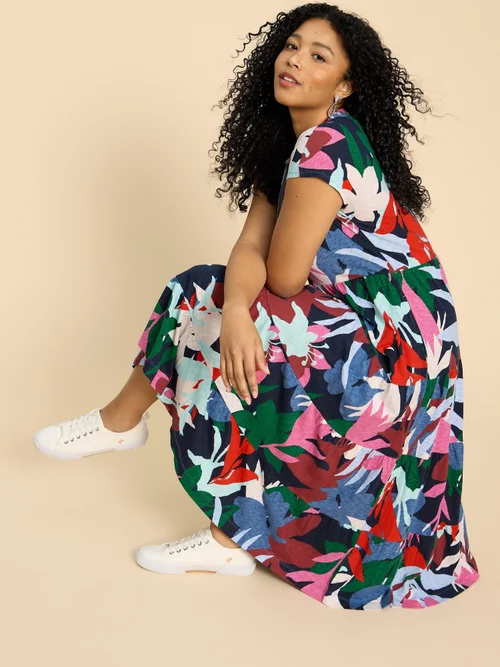 Midikleid Tabitha aus Jersey - Blue Pr - 52/R Bild 2