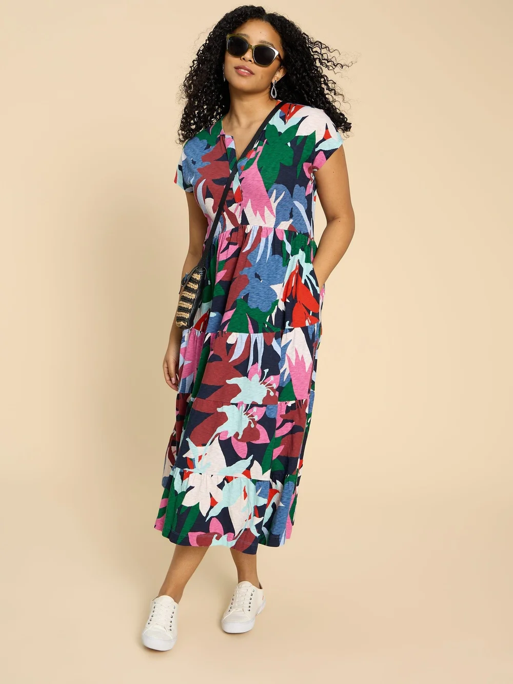 Midikleid Tabitha aus Jersey - Blue Pr - 52/R Bild 1