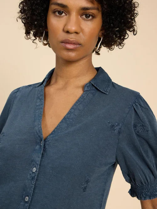 Penelope Bestickte Bluse - Indigo Ble - 52 Bild 2