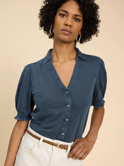 Penelope Bestickte Bluse - Indigo Ble - 52 Bild 3