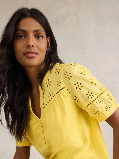 Bella Besticktes T-Shirt - Brt Yellow - 52 Bild 3