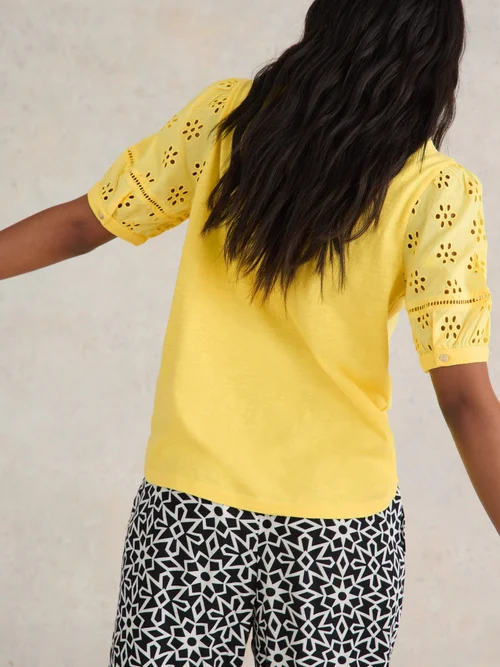 Bella Besticktes T-Shirt - Brt Yellow - 52 Bild 4