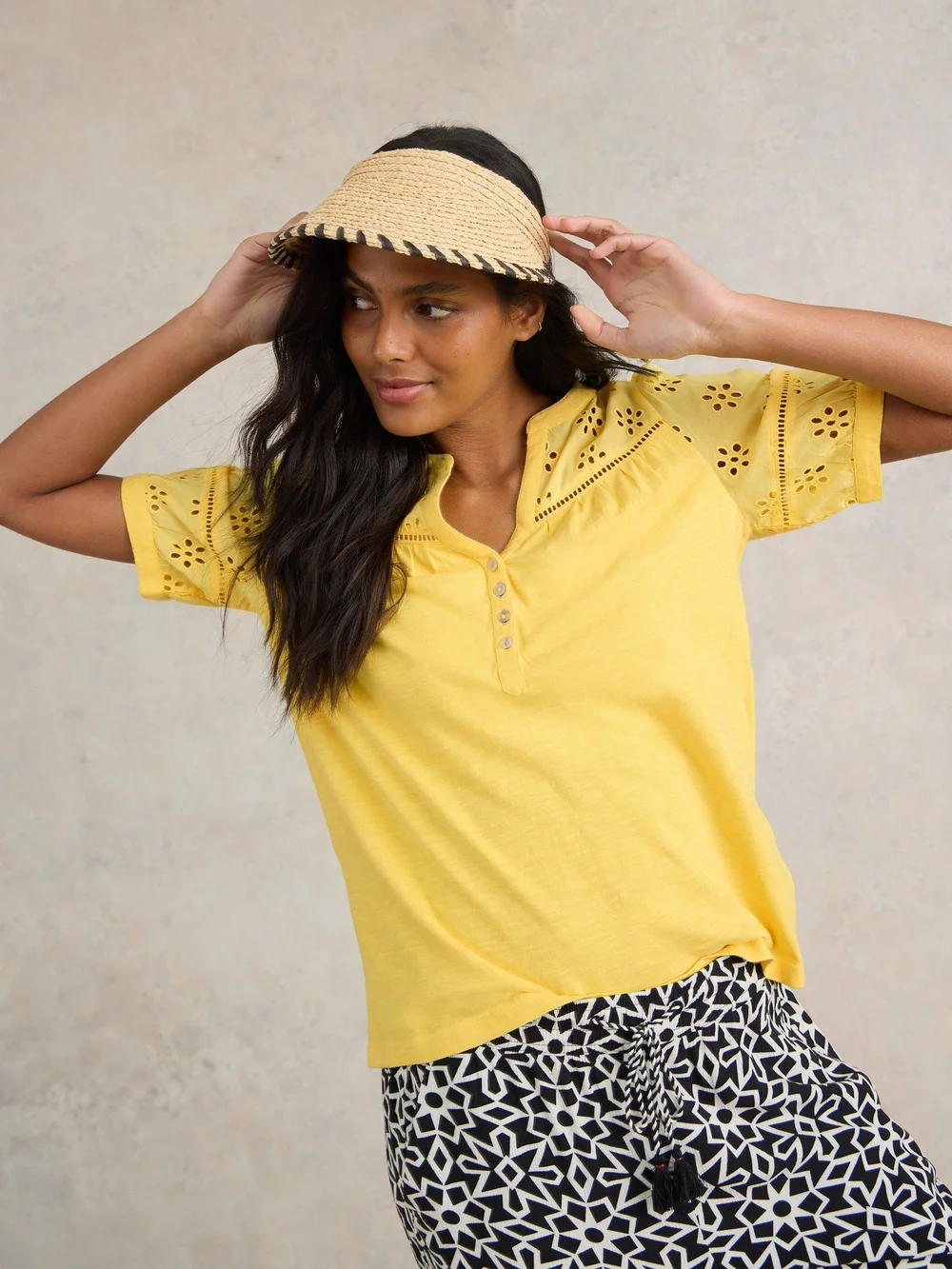 Bella Besticktes T-Shirt - Brt Yellow - 52 Bild 1