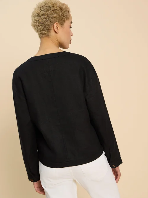 Adele Leinenjacke - Pure Blk - 52 Bild 4