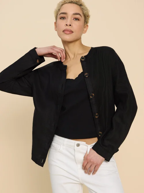Adele Leinenjacke - Pure Blk - 52 Bild 1