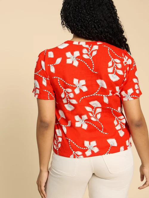 Ferne Bluse aus Leinenmischung - Red Pr - 52 Bild 4