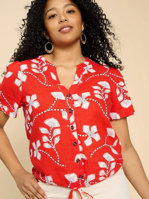 Ferne Bluse aus Leinenmischung - Red Pr - 52 Bild 2