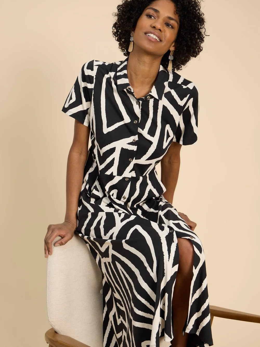 Rua Blusenkleid aus Jersey - Blk Mlt - 52/R Bild 1