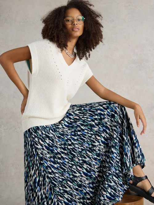 Jada EcoVero Maxirock - Navy Pr - 52/R Bild 1