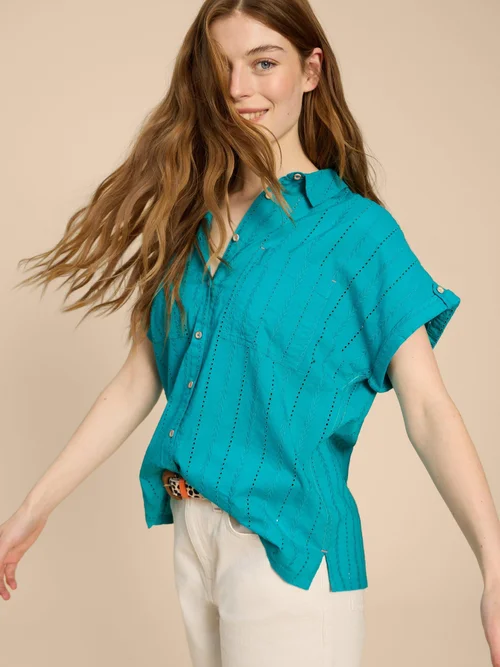Baumwollbluse Ellie - Brt Teal - 52 Bild 1