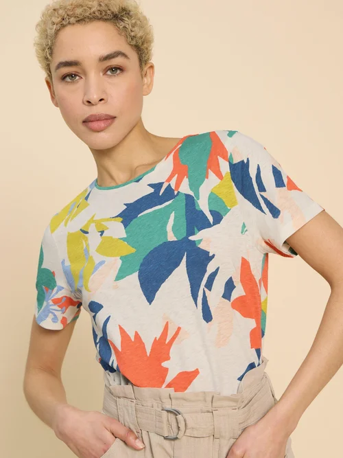 Abbie T-Shirt mit Print - White Pr - 52 Bild 1
