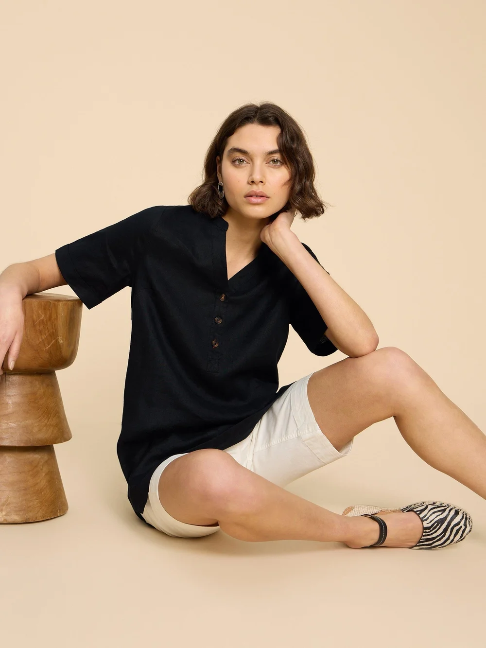 Lina Leinentunika - Pure Blk - 52/R Bild 1
