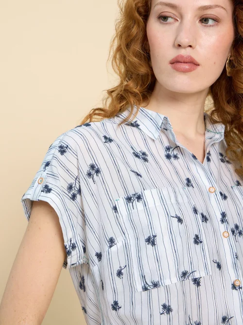 Bestickte Bluse Ellie aus Bio-Baumwolle - Ivory Mlt - 52 Bild 3