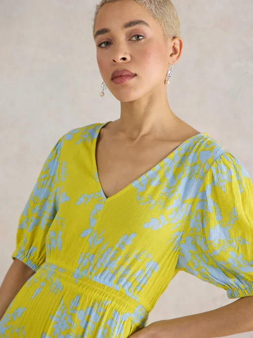 Salma LENZING™ ECOVERO™ Midikleid - Yellow Pr - 52/R Bild 2