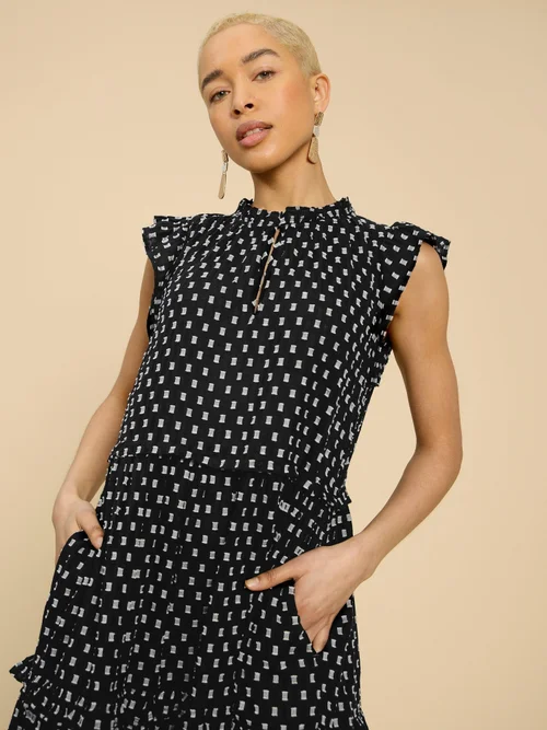 Rosie Maxikleid aus Baumwolle - Blk Mlt - 42/R Bild 3