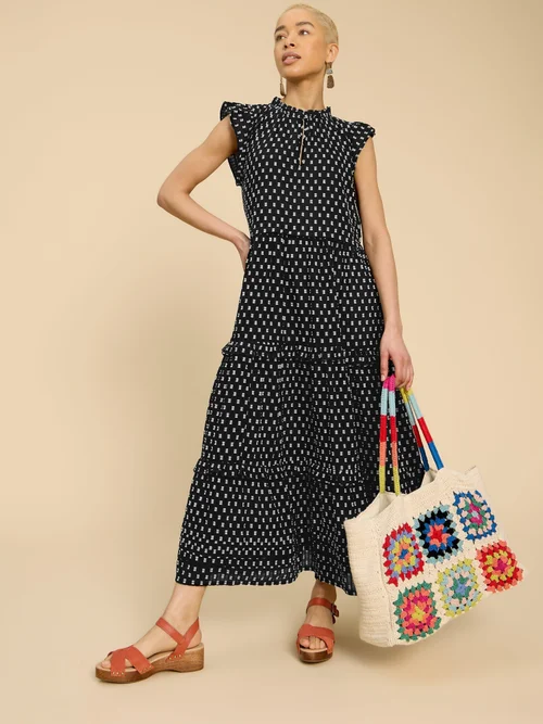 Rosie Maxikleid aus Baumwolle - Blk Mlt - 42/R Bild 2