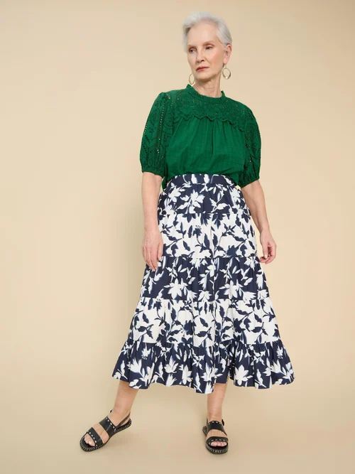 Lexie Baumwollbluse mit Stickereien - Brt Green - 52 Bild 2