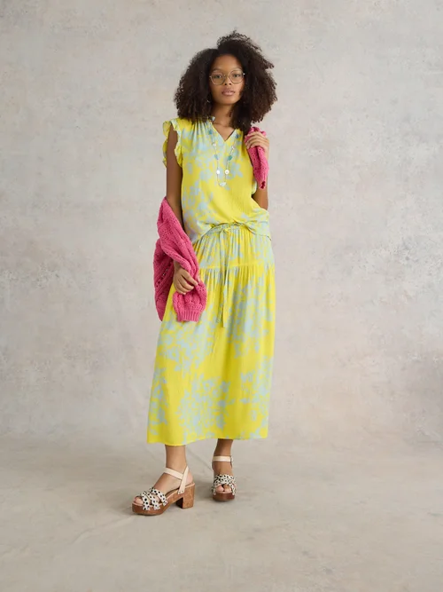 Florence Ärmellose LENZING™ ECOVERO™ Bluse - Yellow Pr - 52 Bild 3