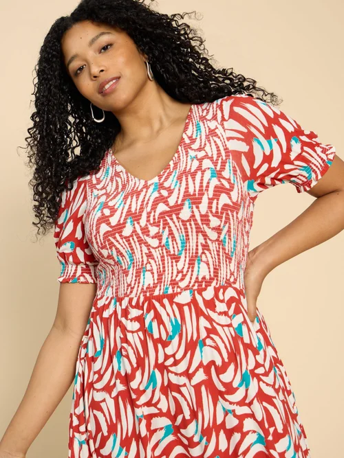 Emily Jerseykleid - Red Pr - 52/R Bild 3