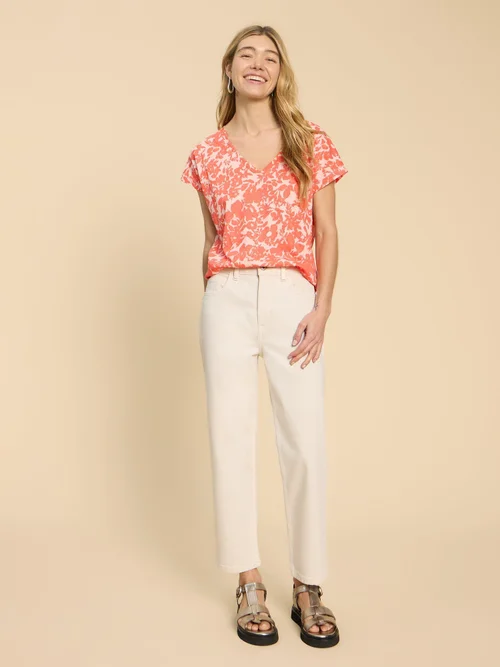 Noah T-Shirt mit V-Ausschnitt - Orange Pr - 52 Bild 2