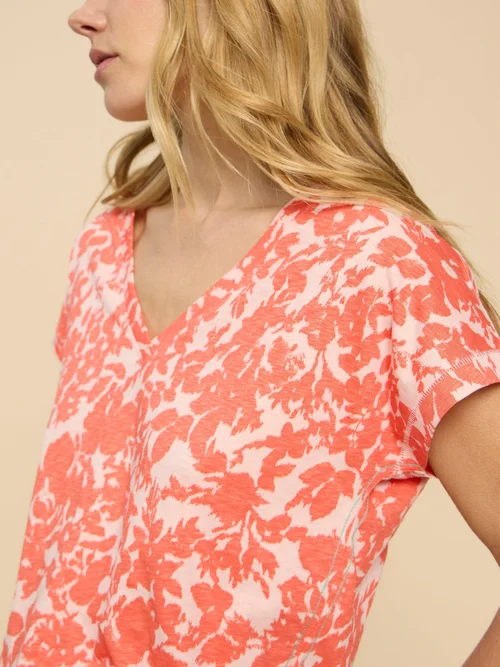 Noah T-Shirt mit V-Ausschnitt - Orange Pr - 52 Bild 3