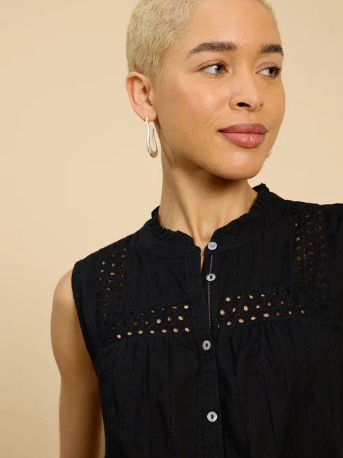 Arabella Ärmellose Bluse - Pure Blk - 52 Bild 3