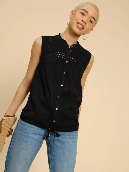 Arabella Ärmellose Bluse - Pure Blk - 52 Bild 1