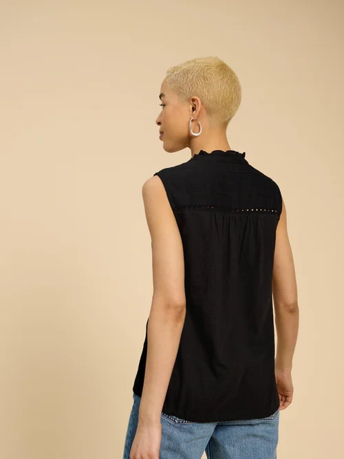 Arabella Ärmellose Bluse - Pure Blk - 52 Bild 4