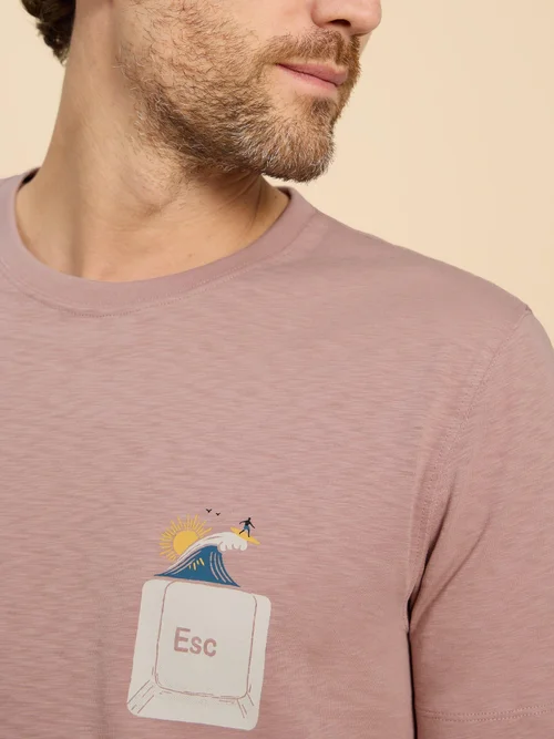 T-Shirt mit Escape-Motiv - Pink Pr - XXXL Bild 3