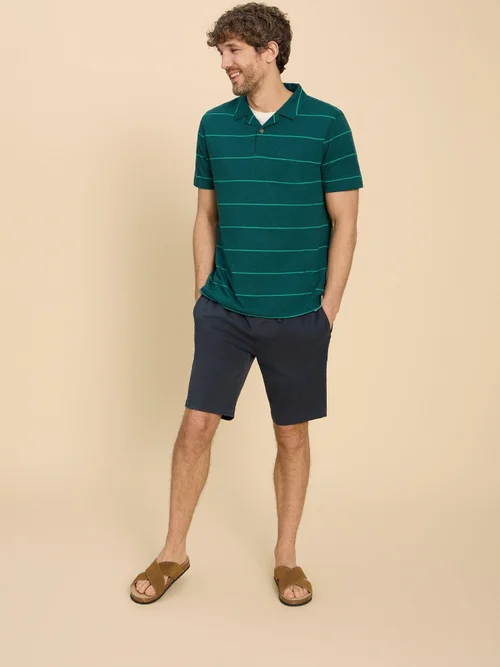 Gestreiftes Jacquard-Polohemd - Teal Mlt - XXXL Bild 3