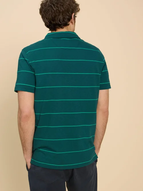 Gestreiftes Jacquard-Polohemd - Teal Mlt - XXXL Bild 4