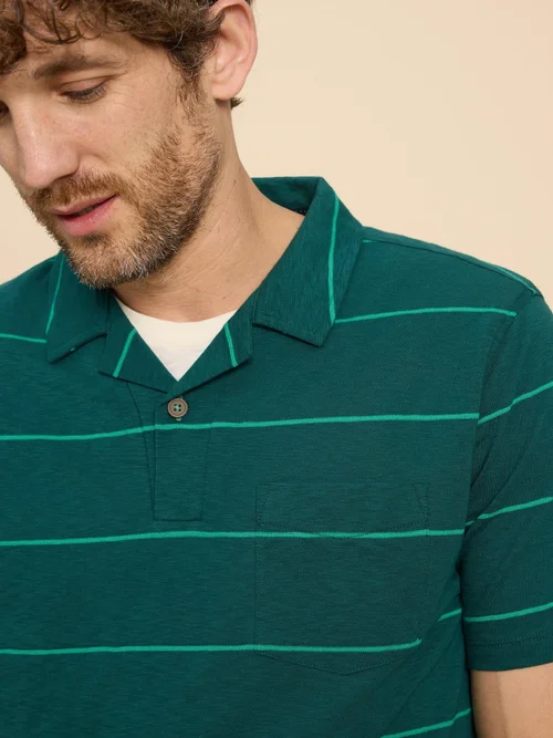 Gestreiftes Jacquard-Polohemd - Teal Mlt - XXXL Bild 2