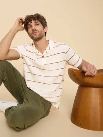 Gestreiftes Jacquard-Polohemd