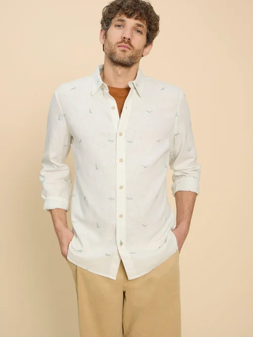 Hemd mit Leuchtturmprint - White Pr - XXXL Bild 3