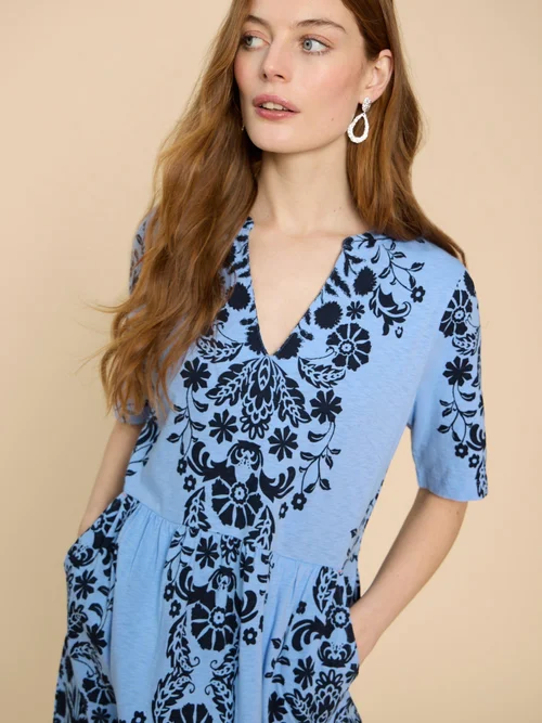 Thea Jerseykleid - Blue Pr - 52 Bild 1
