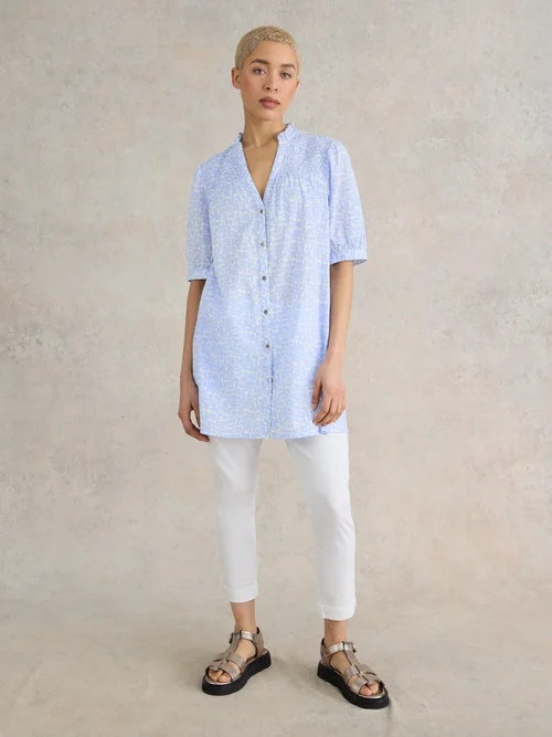 Deeba Tunika aus Bio-Baumwolle - Blue Pr - 52/R Bild 3