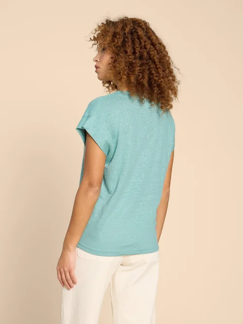 Ivy Leinen-T-Shirt - Mid Teal - 52 Bild 4