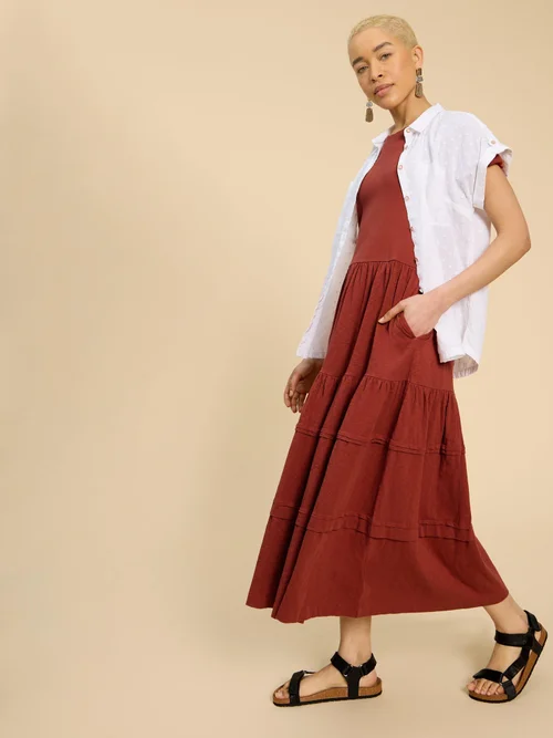Vera Midikleid aus Jersey - Dk Red - 52/R Bild 2