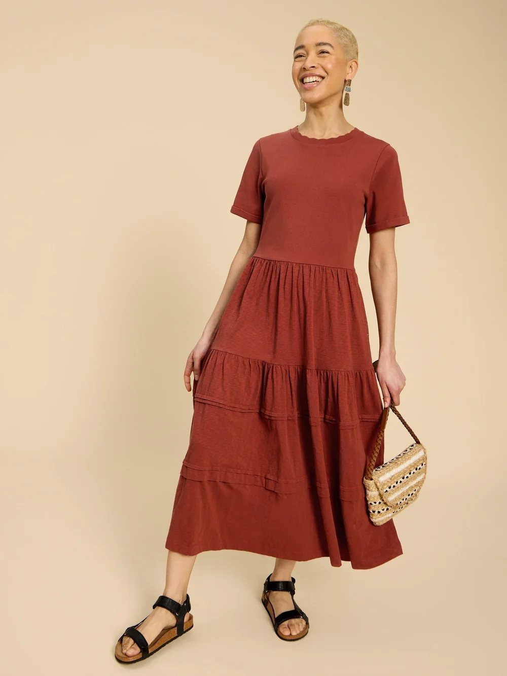 Vera Midikleid aus Jersey - Dk Red - 52/R Bild 1
