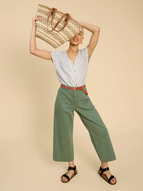 Ärmellose Bluse Rae aus Bio-Baumwolle - Ivory Mlt - 52 Bild 1