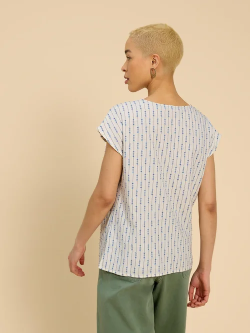 Ärmellose Bluse Rae aus Bio-Baumwolle - Ivory Mlt - 52 Bild 4