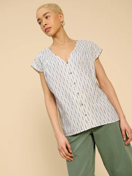Ärmellose Bluse Rae aus Bio-Baumwolle - Ivory Mlt - 52 Bild 3