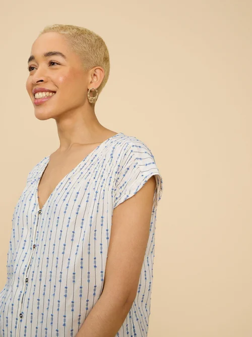 Ärmellose Bluse Rae aus Bio-Baumwolle - Ivory Mlt - 52 Bild 2