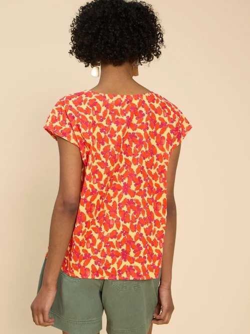 Ärmellose Bluse Rae aus Bio-Baumwolle - Orange Mlt - 52 Bild 4