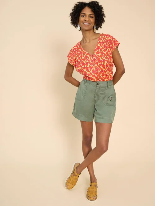 Ärmellose Bluse Rae aus Bio-Baumwolle - Orange Mlt - 52 Bild 2